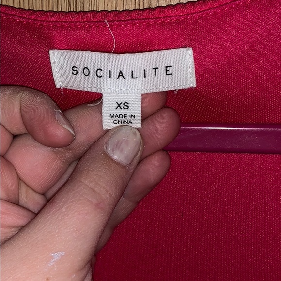 Pink V Neck Cocktail Dress - Picture 2 of 2